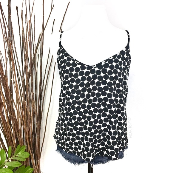 ASOS Black White Polkadot Camisole Tank Top - Picture 2 of 7